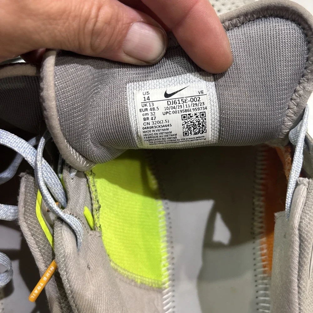 Size 14 - Nike React Pegasus Trail 4 Light Iron Ore Volt